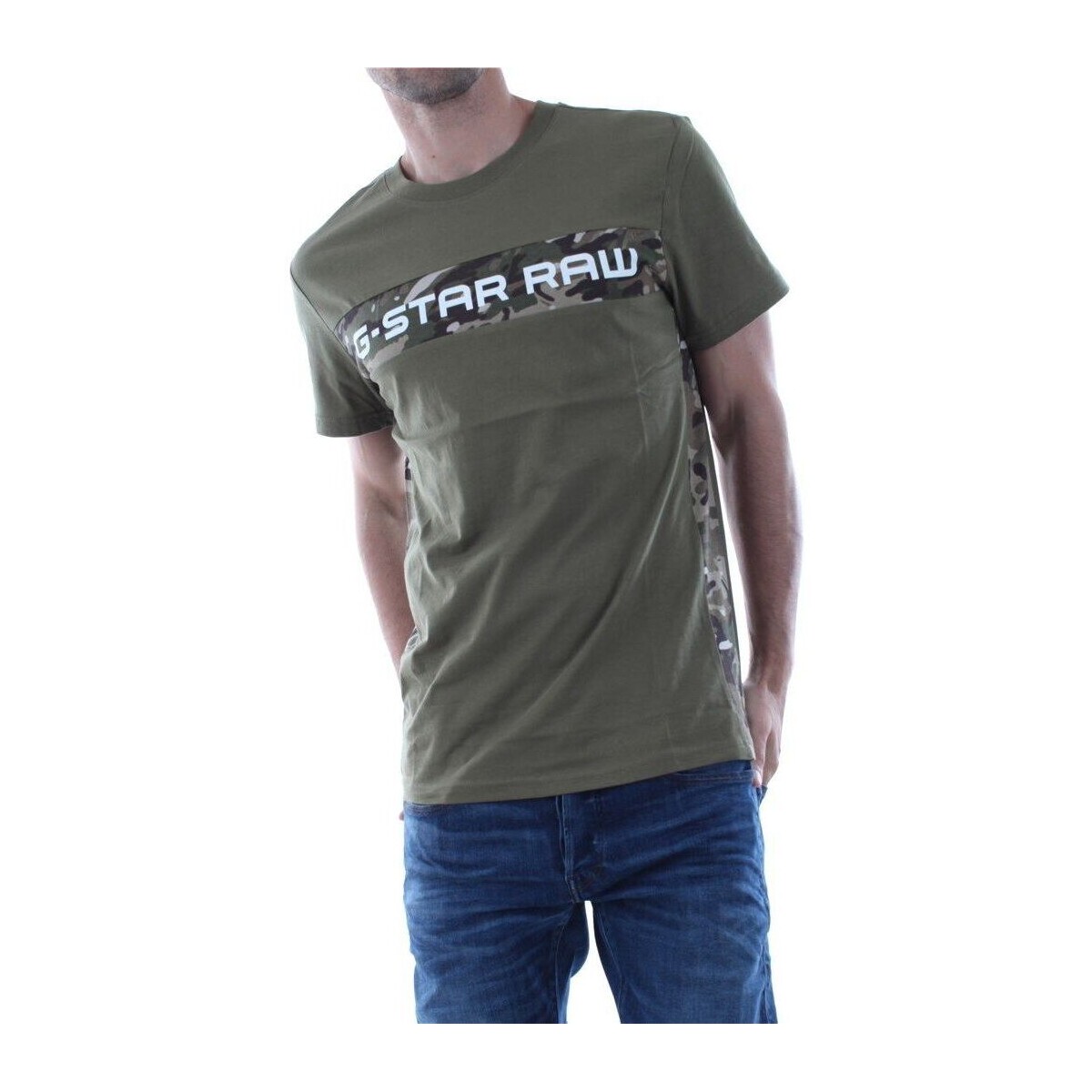 Vêtements Homme T-shirts & Polos G-Star Raw D12868 336 GRAPHIC 7-724 SAGE Vert