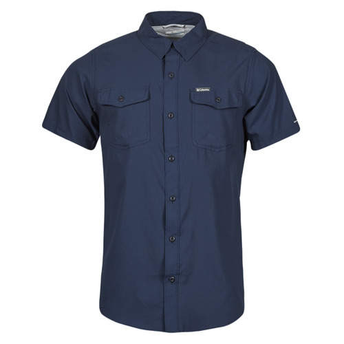 Homme Columbia Utilizer II Solid Short Sleeve Shirt Collegiate Navy - Livraison Gratuite 