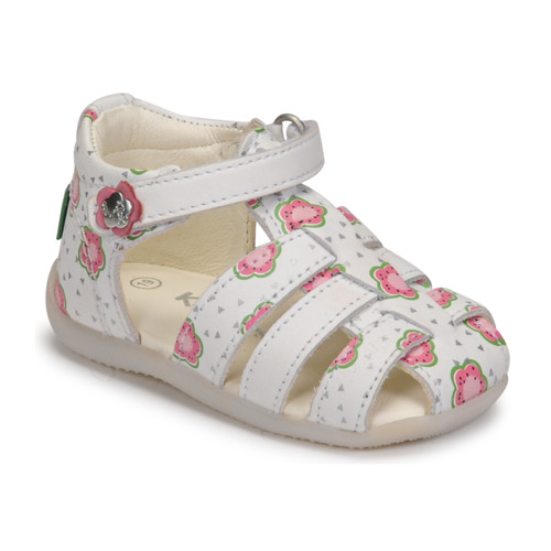 Chaussures Fille Rose is in the air Kickers BIGFLO-2 Blanc / Rose