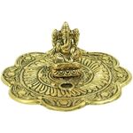 Porte-cônes d'encens Ganesh en aluminium doré