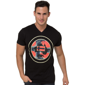 Vêtements Homme T-shirts & Polos Geographical Norway T-shirt - col V Noir