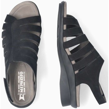 Femme Mephisto Sandales cuir PRALINE Noir - Chaussures Sandale Femme 149 