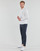 Vêtements Homme T-shirts manches longues Polo Ralph Lauren T-SHIRT AJUSTE COL TUNISIEN EN COTON Blanc