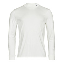 Vêtements Homme T-shirts manches longues Polo Ralph Lauren T-SHIRT PIMA COTON COL CHEMINEE Blanc / Nevis