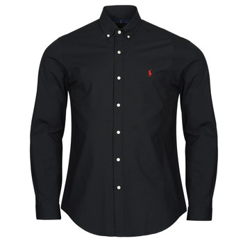 Vêtements Homme Chemises manches longues Polo Ralph Lauren CHEMISE AJUSTEE SLIM FIT EN POPELINE UNIE Noir Polo Black