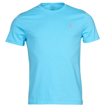 Vêtements Homme T-shirts manches courtes Polo Ralph Lauren T-SHIRT AJUSTE EN COTON Bleu / French Turquoise