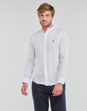 Vêtements Homme Chemises manches longues Polo Ralph Lauren CHEMISE AJUSTEE SLIM FIT EN LIN Blanc