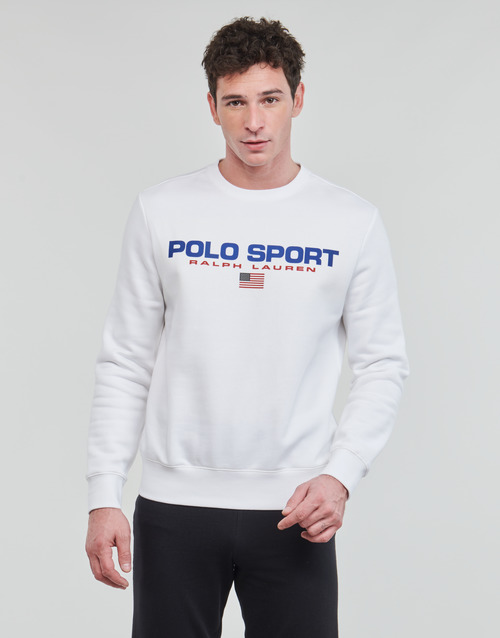 Vêtements Homme Sweats Pull-on styling with a fold-over polo collar SWEATSHIRT POLO SPORT EN MOLLETON Blanc