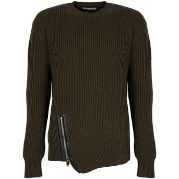 Vêtements Homme Pulls Les Hommes LJK106-656U | Round Neck Sweater with Asymetric Zip Vert