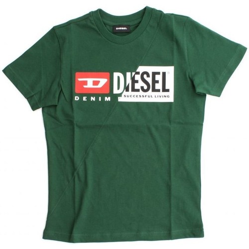 Vêtements Diesel 00J4YH 00YI9 T-DIEGO-K50Q Vert - Vêtements T-shirts & Polos Enfant 40 