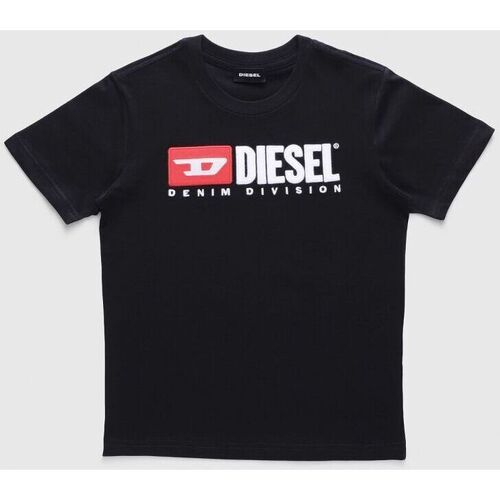 Vêtements  Diesel T-JUSTDIVISION 00J47V 00YI9-K900 BLACK Noir - Vêtements T-shirts & Polos Enfant 44 