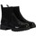Chaussures Femme Boots Desigual Bottines Cuir Montante Biker Sock Noir