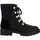 Chaussures Femme Boots Desigual Bottines Cuir Montante Biker Pearl Noir
