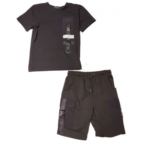 Vêtements Enfant Maillots / Shorts de bain Boom Kids ensemble junior short et Tee shirt BL-62 NOIR - 4 ANS Noir