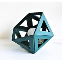Maison & Déco Lampes à poser Leewalia Lampe de chevet Origami bleu canard Bleu Canard