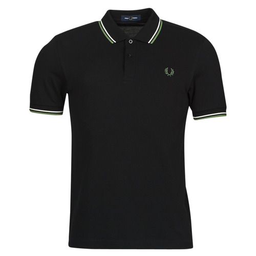 Vêtements Homme Polos manches courtes Fred Perry TWIN TIPPED FRED PERRY SHIRT Noir / Vert