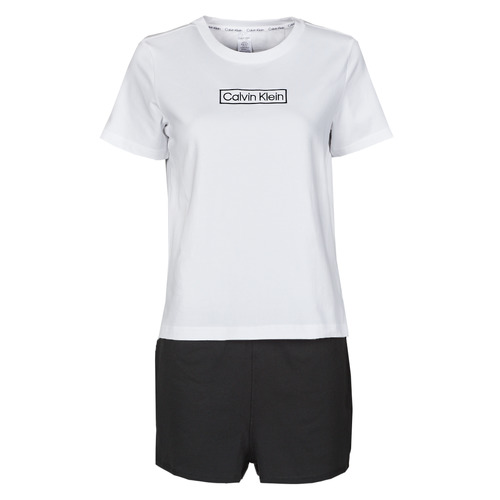 Vêtements Femme Pyjamas / Chemises de nuit Calvin Klein Jeans PYJAMA SET SHORT Noir / Blanc