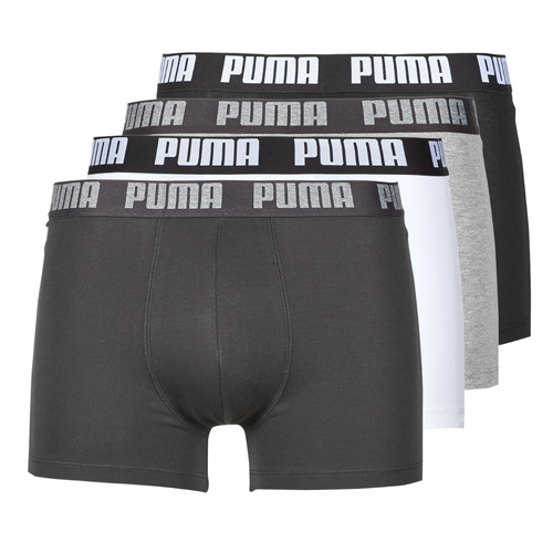 Boxers Puma PUMA BASIC X4 Blanc / Noir / Gris / Gris - Livraison Gratuite 