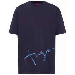 Vêtements Homme T-shirts manches courtes BOSS T-shirt  Dresco Signature Brodée Bleu Marine