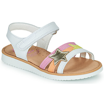 Chaussures Fille Sandales et Nu-pieds Pablosky TREGO Blanc / Rose / Orange