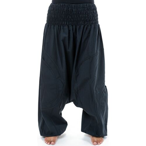 Vêtements Pantalons fluides / Sarouels Fantazia Sarouel grande taille elastique Jeenah Noir