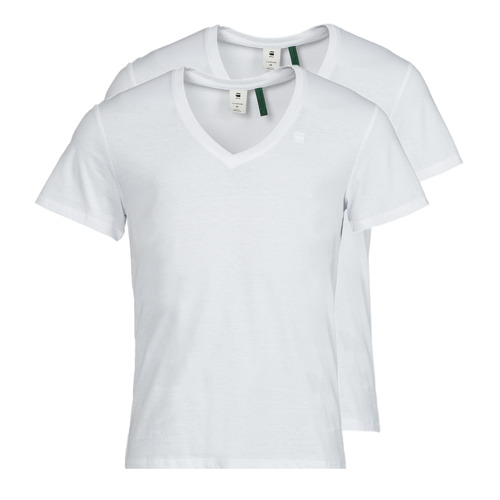 Vêtements Homme T-shirts Mid courtes G-Star Raw BASE HTR V T S\S 2-PACK Blanc