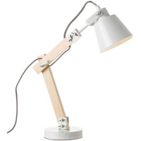 Maison & Déco Lampes à poser Unimasa Lampe en bois et métal 13 x 14 x 43 cm Blanc
