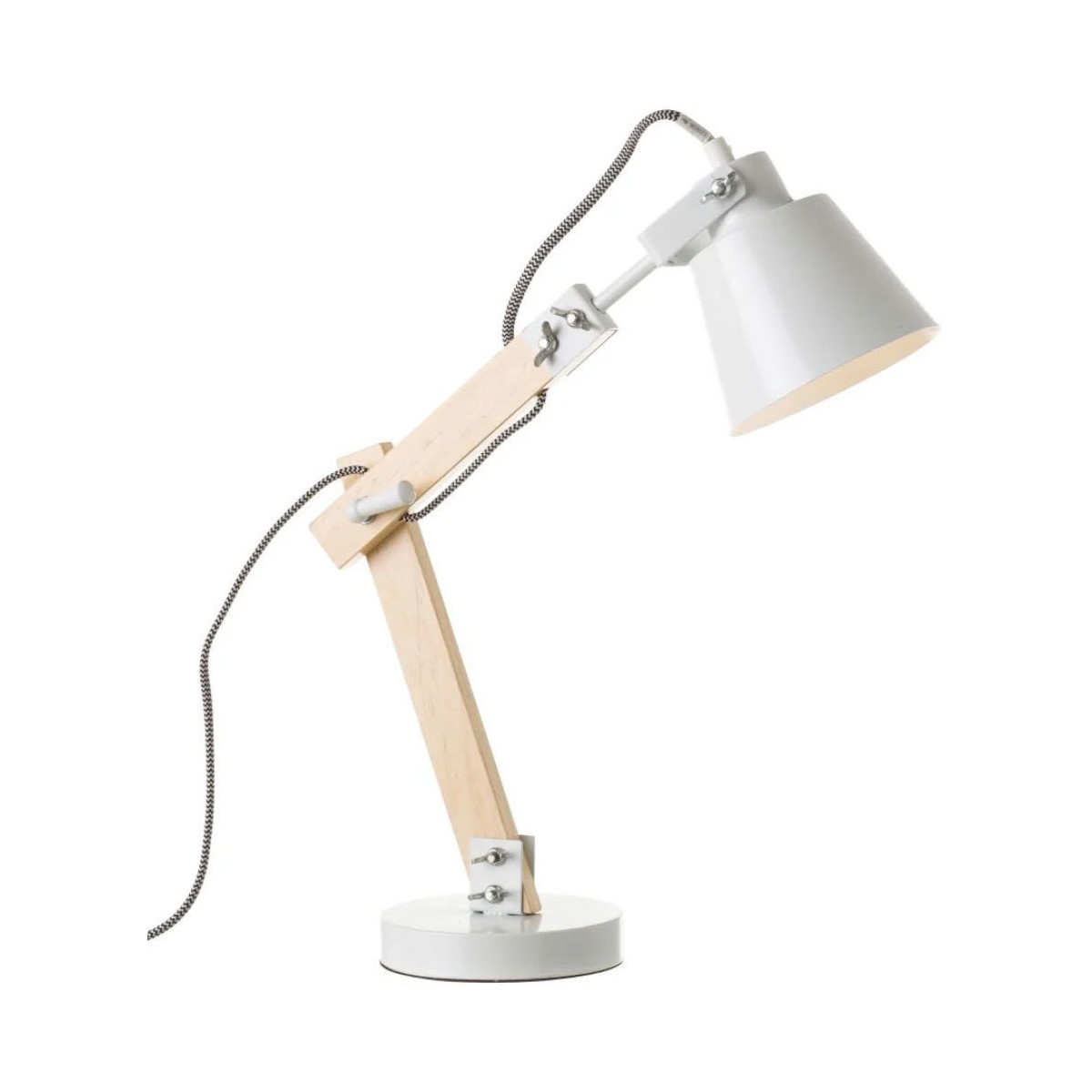 Recevez une réduction de Lampes à poser Unimasa Lampe en bois et métal 13 x 14 x 43 cm Blanc