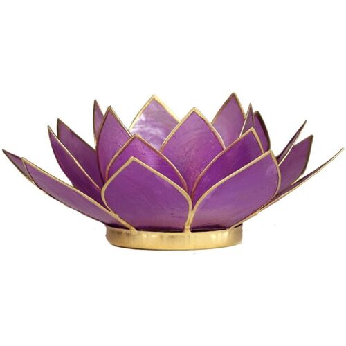 Maison & Déco Les Petites Bombes Phoenix Import Porte Bougie Fleur de Lotus Lilas Violet