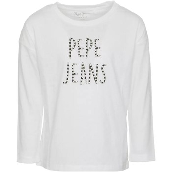 Vêtements Fille T-shirts manches courtes Pepe Droite JEANS  Blanc