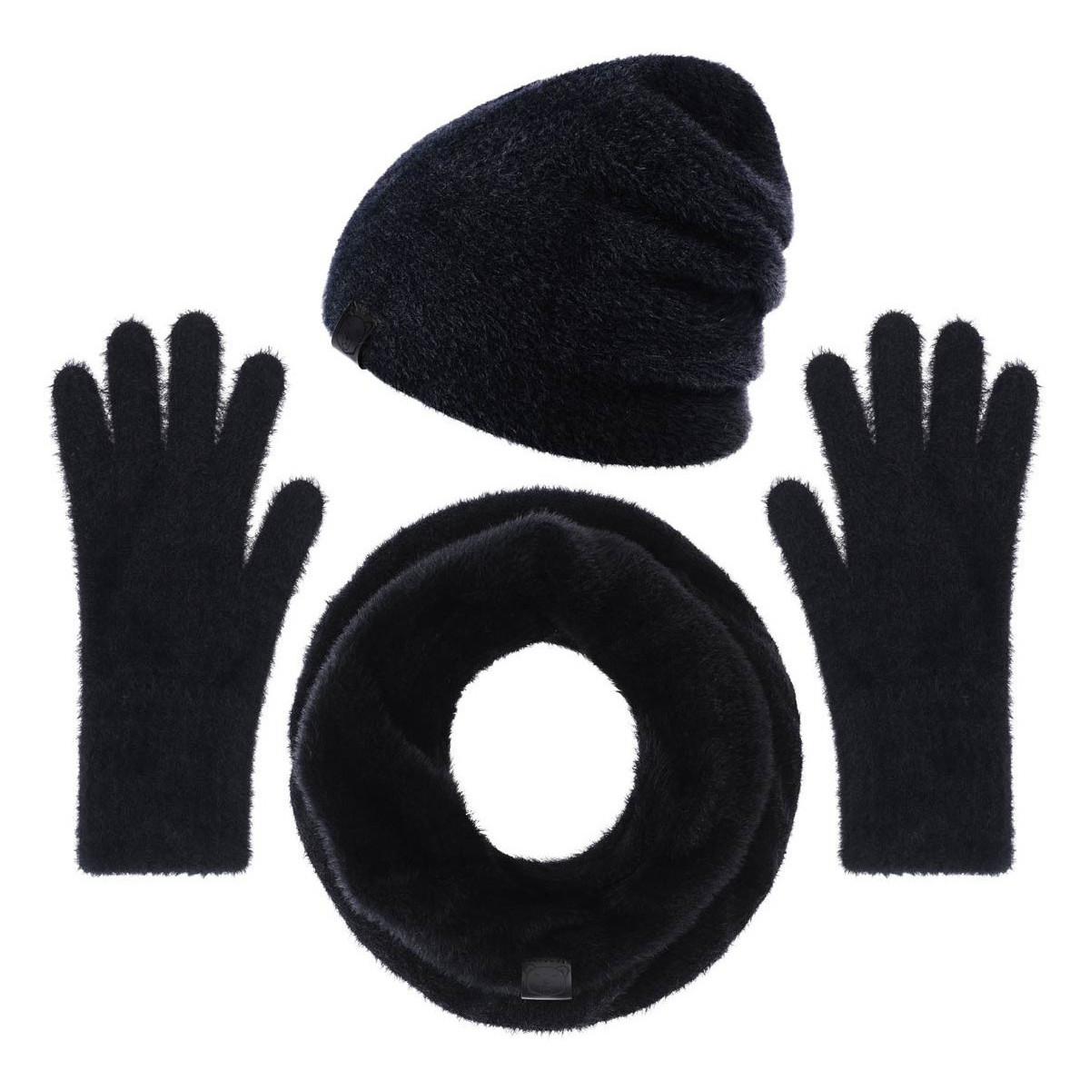 Accessoires textile Femme Echarpes / Etoles / Foulards Mokalunga Ensemble Snood gants bonnet Etama Noir