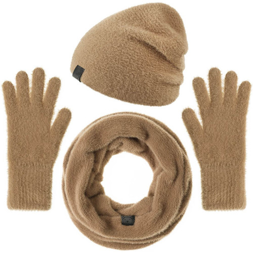 Mokalunga Ensemble Snood gants bonnet Etama Beige - Accessoires textile  echarpe Femme 57,00 €