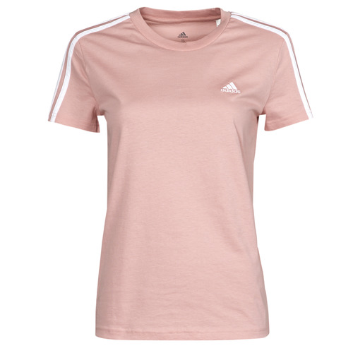 Vêtements Femme T-shirts Essential manches courtes adidas Performance 3 Stripes T-SHIRT wonder mauve/white