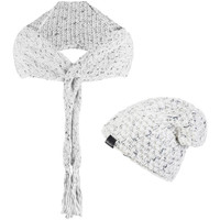 Accessoires textile Femme Echarpes / Etoles / Foulards Mokalunga Echarpe et bonnet Lumina Blanc