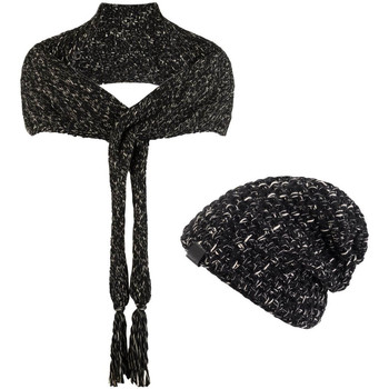 Accessoires textile Femme Echarpes / Etoles / Foulards Mokalunga Echarpe et bonnet Lumina Noir