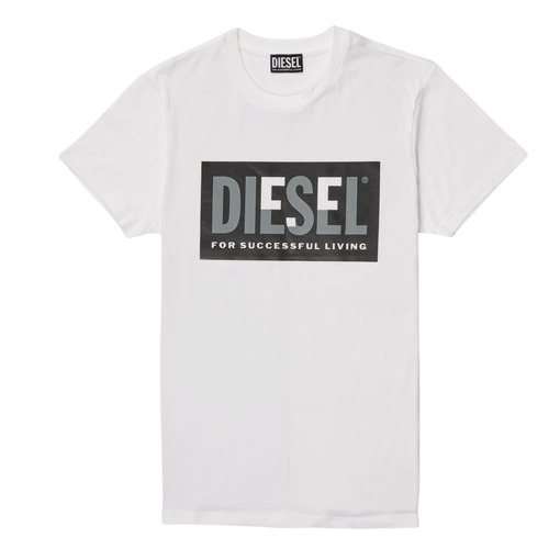 T-shirts Manches Courtes Diesel TMILEY Blanc - Livraison Gratuite 