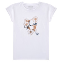 Vêtements Fille T-shirts manches courtes Guess TEURO Blanc
