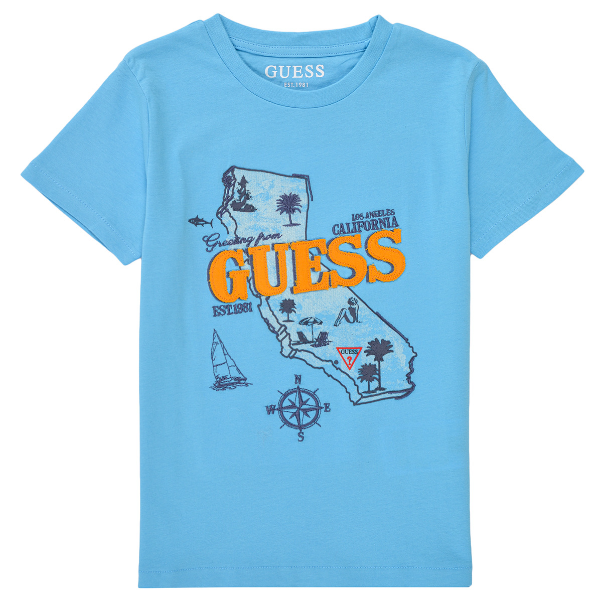 Vêtements Garçon T-shirts manches courtes Guess Bottines INESMI Bleu