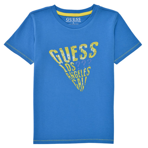 Vêtements Garçon T-shirts Mt197f manches courtes Guess GEMEE Bleu