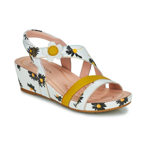 Chaussures Femme Sandales et Nu-pieds Laura Vita BECLINDAO 22 Blanc / Jaune