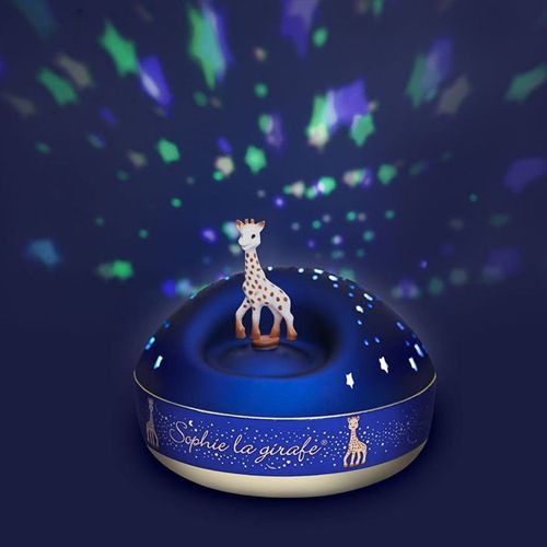 Maison & Déco Lampes à poser Trousselier Veilleuse Projecteur d'Etoiles Musical Sophie La Girafe Bleu