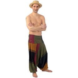 Vêtements Homme Pantalons fluides / Sarouels Fantazia Sarouel homme femme élastique teufer Mahabharat Kaki