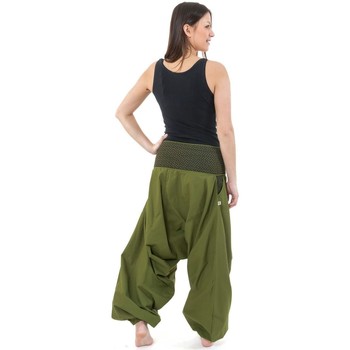 Pantalons Fluides & Sarouels Fantazia Pantalon sarwel mixte ethnique imprime retro Nadehu Kaki - Vêtements Pantalons fluides