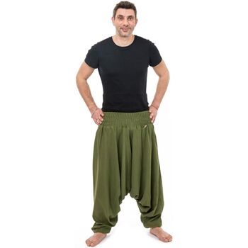 Homme Fantazia Sarouel elastique uni sarwel indian aladin kaki fonce Kaki - Vêtements Pantalons fluides