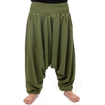 Homme Fantazia Sarouel elastique uni sarwel indian aladin kaki fonce Kaki - Vêtements Pantalons fluides
