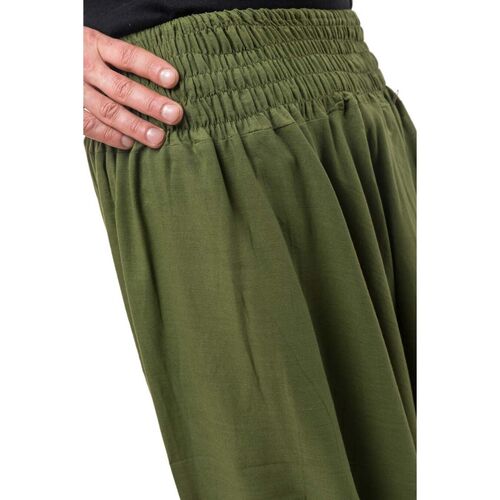 Vêtements Pantalons | Sarouel elastique uni sarwel indian aladin kaki fonce - ZS36689