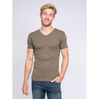 Vêtements Short Sleeve Poplin Check Shirt Ritchie T-shirt col V pur coton organique WORD Kaki