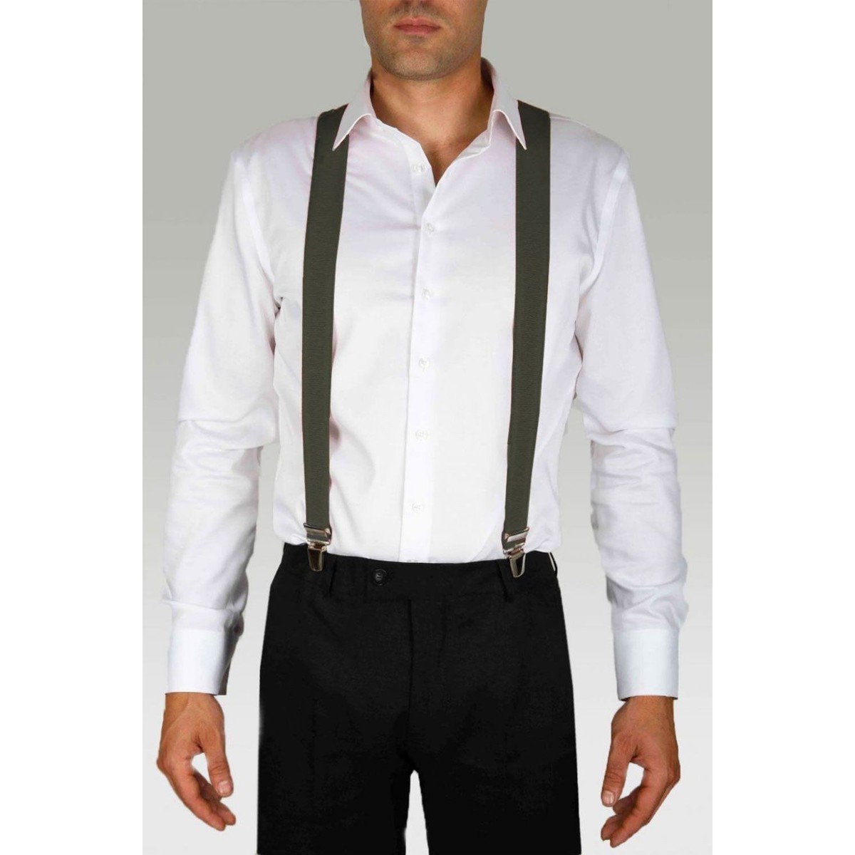 Vêtements Homme Cravates et accessoires Kebello Bretelles extensibles à clips Kaki H Kaki