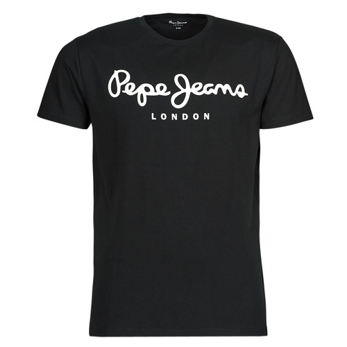 T-shirts Manches Courtes Pepe jeans ORIGINAL STRETCH Noir - Livraison Gratuite 