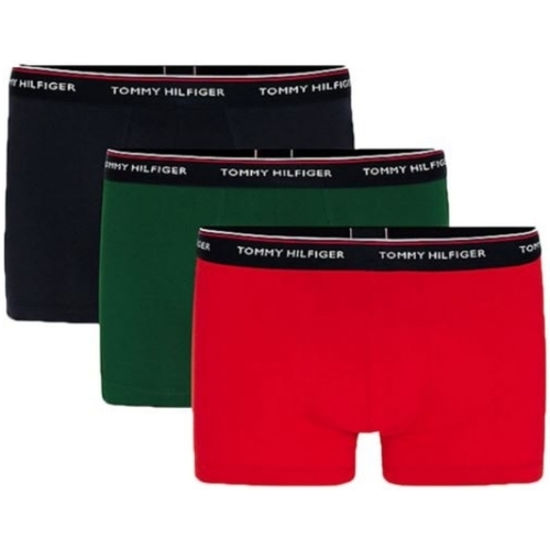 Sous-vêtements Homme Caleçons Grey Tommy Hilfiger Lot de 3 boxers  Ref 51414 Marine Vert Rouge Multicolore